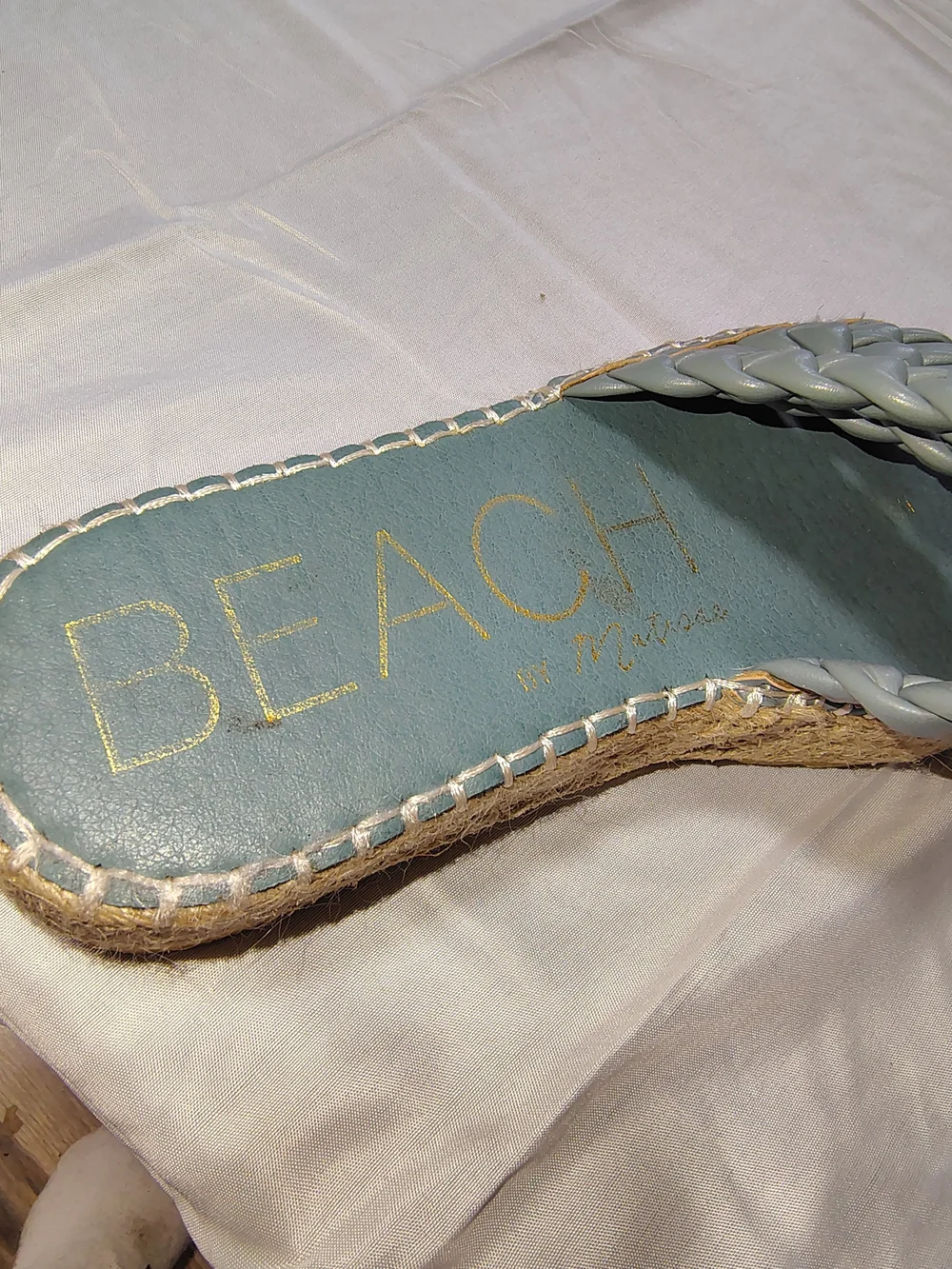 Ladies Size 8 Beachy Whimsical Braided Platform Slide Sandals